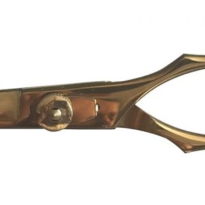 Hairdressing Scissor Professional Hairdressers Barber Hair Cutting Scissor Stainless Steel Haircut Scissor Sharp Adjustable for Salon Barbers, Men, Women, Children and Adults (17 cm, Gold)