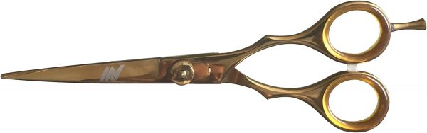 Hairdressing Scissor Professional Hairdressers Barber Hair Cutting Scissor Stainless Steel Haircut Scissor Sharp Adjustable for Salon Barbers, Men, Women, Children and Adults (17 cm, Gold)