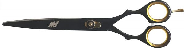 Hairdressing Scissor Professional Hairdressers Barber Hair Cutting Scissor Stainless Steel Haircut Scissor Sharp Adjustable for Salon Barbers, Men, Women, Children and Adults (17 cm, Black)