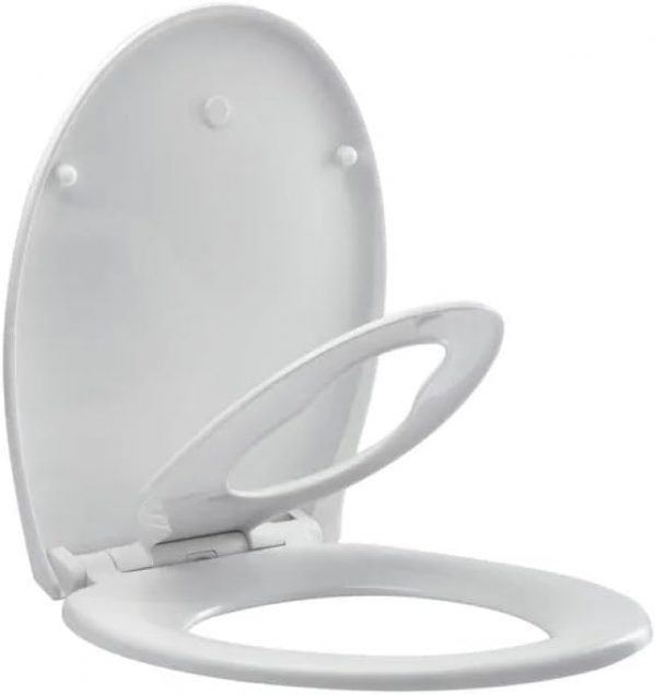 Soft Close Family Toilet Seat Potty Training 2 in 1 with Quick Release for Easy Cleaning Child Seat Built-in Detachable Magnetic Toilet Lid Easy... - Image 4