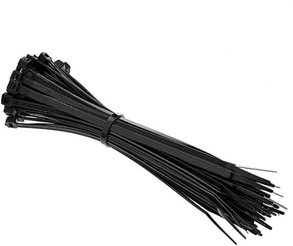 Black Cable Ties, 250mm x 2.5mm, Pack of 100, 10" Premium Nylon Zip Ties Multi-Purpose Plastic Tie Wraps Secure Self-Locking Mechanism for Home, Garden, Office and DIY by AAN