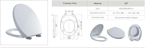 Soft Close White Toilet Seat Quick Release for Easy Clean Oval Toilet Seat Standard Size Toilet Seat Durable Loo Seat Premium UF Material Top Fitting by AAN® - Image 8
