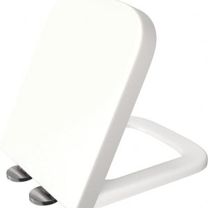 Luxury Square Toilet Seat White Soft Close Rectangle Loo Seat Easy Installation with Top Fix Blind Hole One Button Quick Release and Adjustable Hinges Modern Lid Cover Premium UF Material by AAN®