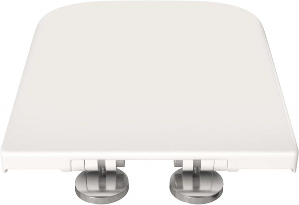 Square Toilet Seat Soft Close Toilet Seat Mute Seat Cover Quick Release Loo Seat Easy Cleaning Easy Installation with Top Fixing & Adjustable Hinges Standard Toilet Seat Plastic AAN® - Image 4