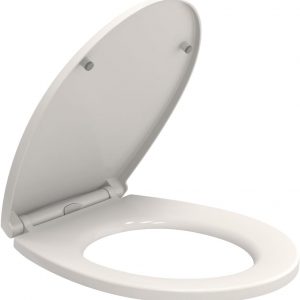 AAN® Heavy Duty Slow Close Oval Toilet Seat Anti Bacterial Durable Soft Close Cover Quick Release for Easy Cleaning Easy Dual Fixing (Top & Bottom) Premium UF (Urea-Formaldehyde) White