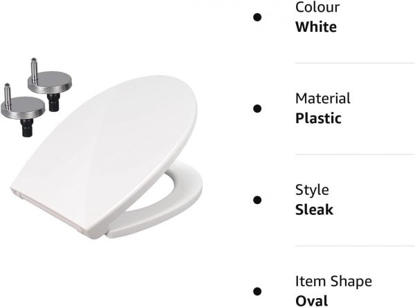 Soft Close White Toilet Seat Quick Release for Easy Clean Oval Toilet Seat Standard Size Toilet Seat Durable Loo Seat Premium UF Material Top Fitting by AAN® - Image 3