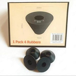 AAN® 4 Rubber Fixture Non Slip Toilet SEAT Hinge Fittings Secure Replacement for Two Loose Toilet Seats Black