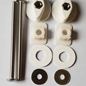 Toilet Seat Replacement Back Nuts Bottom Fixing Bolt, Screw Washers Kit by AAN®