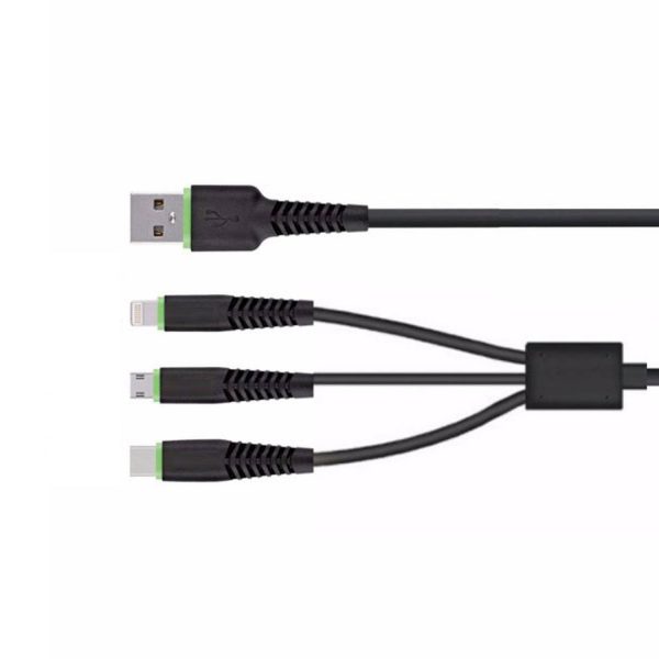 AAN Multi Charger Cable, 1.2m 3 in 1 Multiple Charging Cable 2A Fast with Micro USB, Type C, Phone Multi Charger Connector for Phone, Android - Image 2