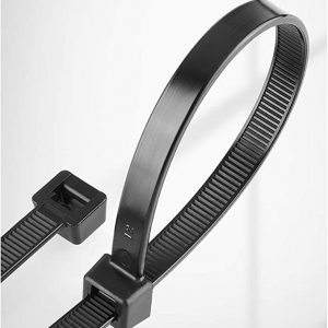 Black Cable Ties, 200mm x 3.6mm, Pack of 100, 8" Premium Nylon Zip Ties Multi-Purpose Plastic Tie Wraps Secure Self-Locking Mechanism for Home, Garden, Office and DIY by AAN