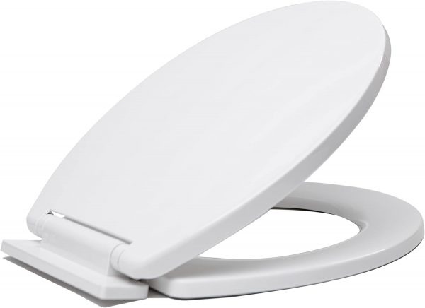 Soft Close Oval Toilet Seat White Loo Toilet Seat with Adjustable Hinges Standard O Shape Toilet Seat with Bottom Fixing by AAN