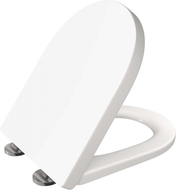D-Shape Toilet Seat with Mute or Slow-Close Toilet Seat Cover Quick-Release for Easy Cleaning Plastic Material Durable Seat Easy Top or Blind Hole Fixing AAN®