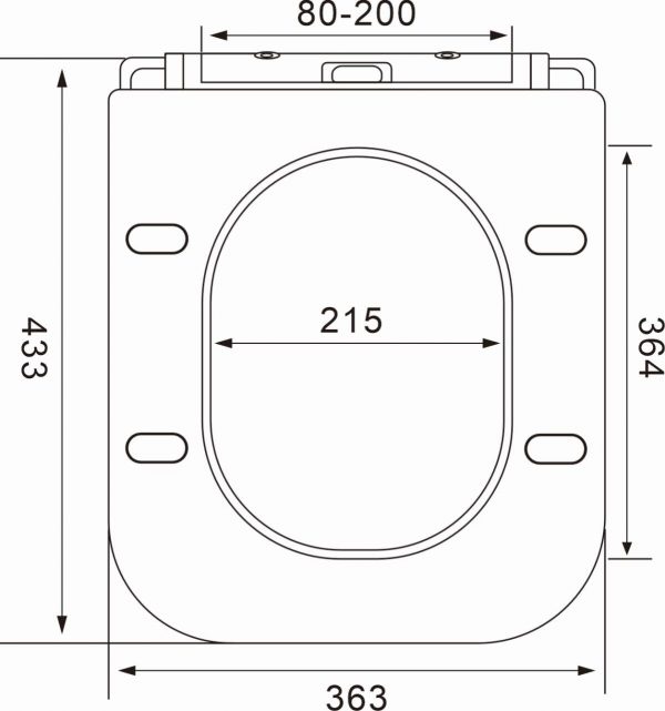 Soft Close Square Toilet Seat One Button Quick Release for Easy Cleaning Easy Installation with Top Fixing & Adjustable Hinges, Standard Size Loo Seat Heavy Duty WC Premium UF Material - Image 5