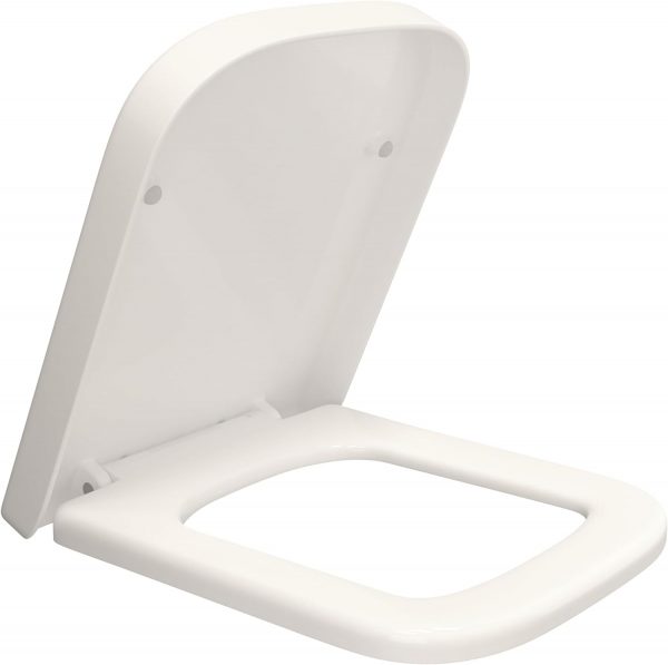 Square Toilet Seat Soft Close Toilet Seat Mute Seat Cover Quick Release Loo Seat Easy Cleaning Easy Installation with Top Fixing & Adjustable Hinges Standard Toilet Seat Plastic AAN® - Image 5