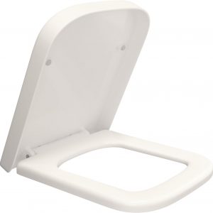 Square Toilet Seat Soft Close One Button Quick Release for Easy Cleaning, Easy Installation with Top Fixing & Adjustable Hinges, Standard Size Premium UF Material by AAN® White