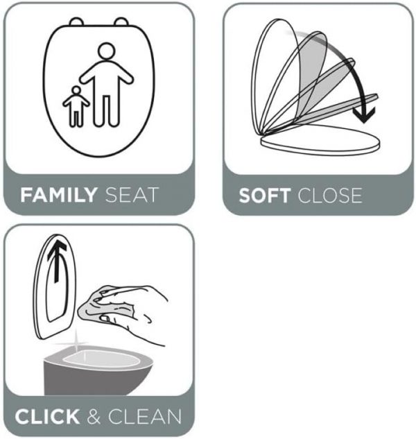 Soft Close Family Toilet Seat Potty Training 2 in 1 with Quick Release for Easy Cleaning Child Seat Built-in Detachable Magnetic Toilet Lid Easy... - Image 7