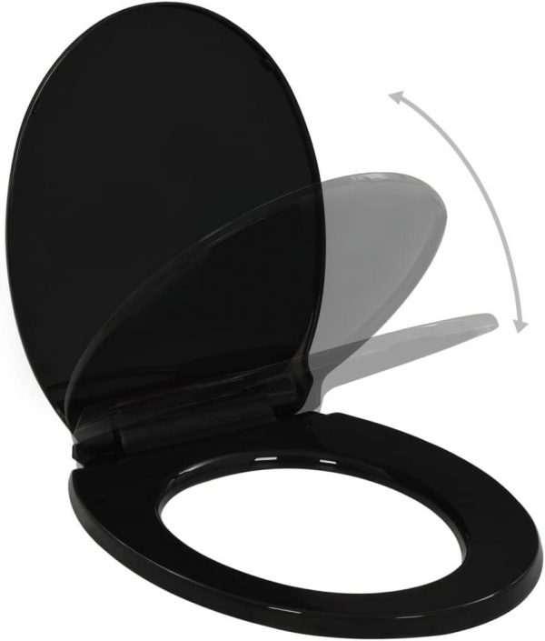 Black Toilet Seat Soft Close Quick Release for Easy Clean Oval Toilet Seat Durable Loo Seat Strong UF Top Fix by AAN® - Image 4