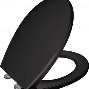 Black Toilet Seat Soft Close Quick Release for Easy Clean Oval Toilet Seat Durable Loo Seat Strong UF Top Fix by AAN®