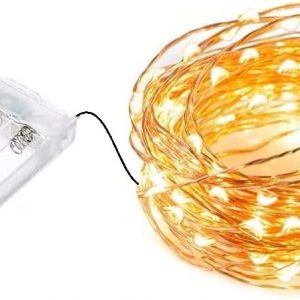 AAN LED Fairy Lights Battery Operated 8 Modes 100 LEDs 10M/32Ft. String Lights Copper Wire Waterproof for Jars, Christmas Tree, Outdoor/Indoor Decor, Wedding Party Bedroom Decor, Warm White