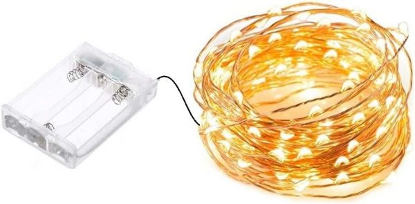 AAN LED Fairy Lights Battery Operated 8 Modes 100 LEDs 10M/32Ft. String Lights Copper Wire Waterproof for Jars, Christmas Tree, Outdoor/Indoor Decor, Wedding Party Bedroom Decor, Warm White