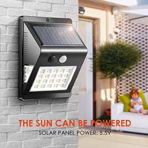 AAN Solar Powered LED PIR Motion Sensor Light Outdoor Garden Security Waterproof Wall Light for Outdoor Garage Front Door Backyard Pathway
