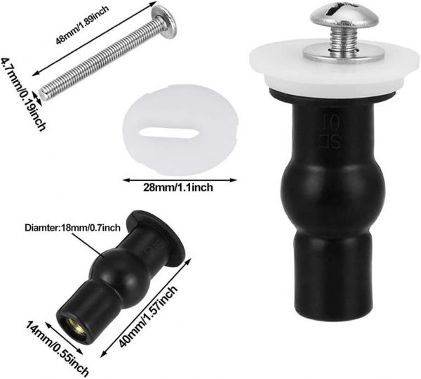 AAN® Top Fixing Hinge Replacement Toilet Seat Top Fixing Rubber Hinge for Blind Holes (Pack of 4) - Image 2