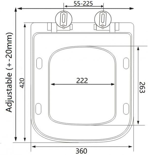Square Toilet Seat Soft Close Toilet Seat Mute Seat Cover Quick Release Loo Seat Easy Cleaning Easy Installation with Top Fixing & Adjustable Hinges Standard Toilet Seat Plastic AAN® - Image 7