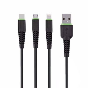 AAN Multi Charger Cable, 1.2m 3 in 1 Multiple Charging Cable 2A Fast with Micro USB, Type C, Phone Multi Charger Connector for Phone, Android