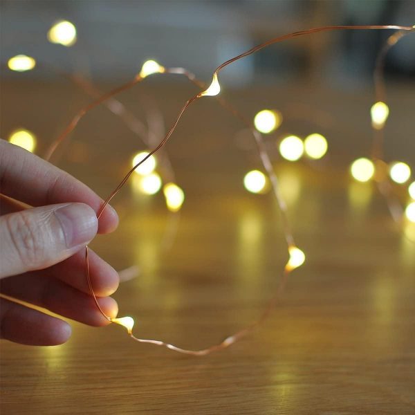 AAN LED Fairy Lights Battery Operated 8 Modes 100 LEDs 10M/32Ft. String Lights Copper Wire Waterproof for Jars, Christmas Tree, Outdoor/Indoor Decor, Wedding Party Bedroom Decor, Warm White - Image 2