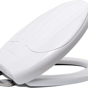2-in-1 Soft Close Family Toilet Seat with Built in Potty Training Child Seat Standard O Shape Toilet Lid Cover for Toddlers & Adults with Quick Release...