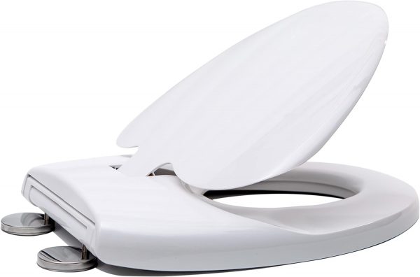 2-in-1 Soft Close Family Toilet Seat with Built in Potty Training Child Seat Standard O Shape Toilet Lid Cover for Toddlers & Adults with Quick Release... - Image 3