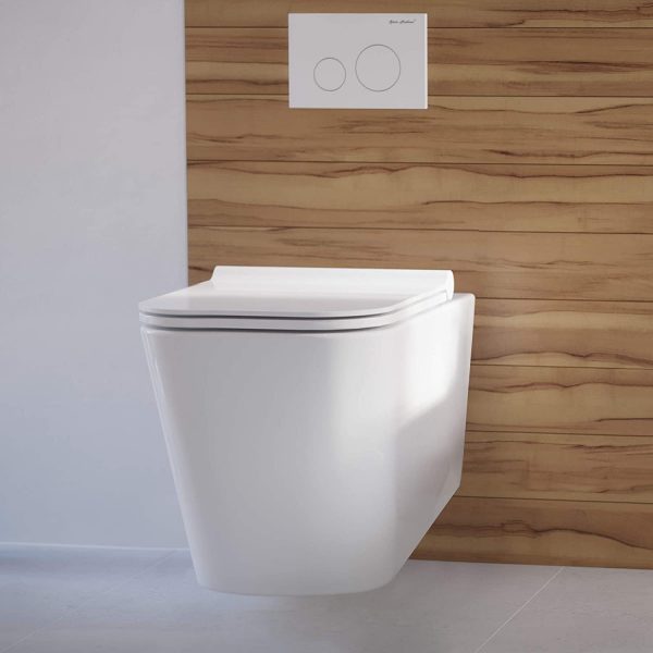 Square Rectangular Shape Toilet Seat with Mute Soft Close Seat Cover & Quick-Release with ONE Push Button Easy Top Fix Blind Hole Modern Luxury Design by AAN® - Image 6
