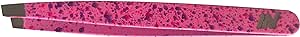 Tweezers for Facial Hair Women & Men Professional Stainless Eyebrow Tweezers Slanted Tip for Accurate & Precise Grooming of Eyebrows Ingrown Hair Tweezers (Pink Powder)