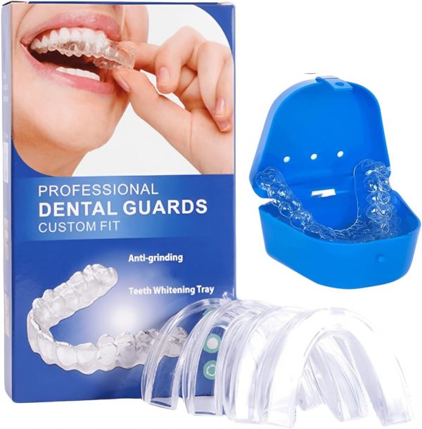 Mouth Guard for Grinding Teeth, 4 Pcs Mouth Guard for Sleeping at Night, Reusable Mouth Guards for Clenching Teeth at Night, Night Guard for Teeth