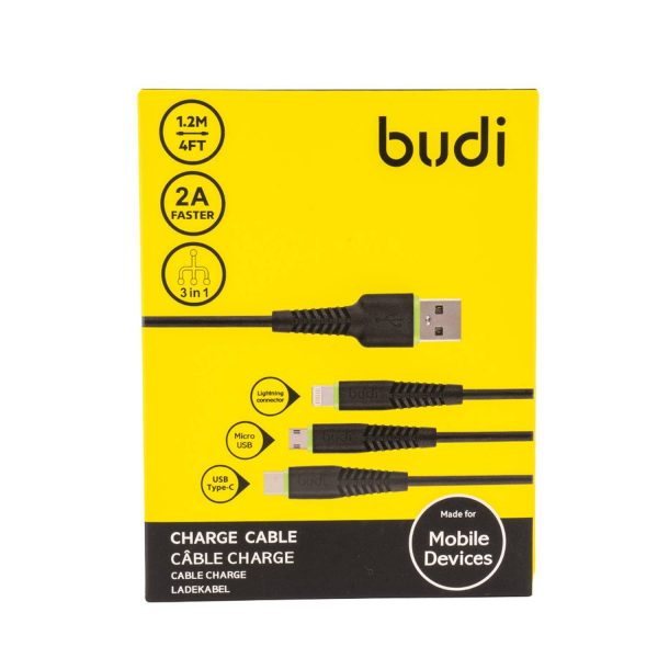 AAN Multi Charger Cable, 1.2m 3 in 1 Multiple Charging Cable 2A Fast with Micro USB, Type C, Phone Multi Charger Connector for Phone, Android - Image 3