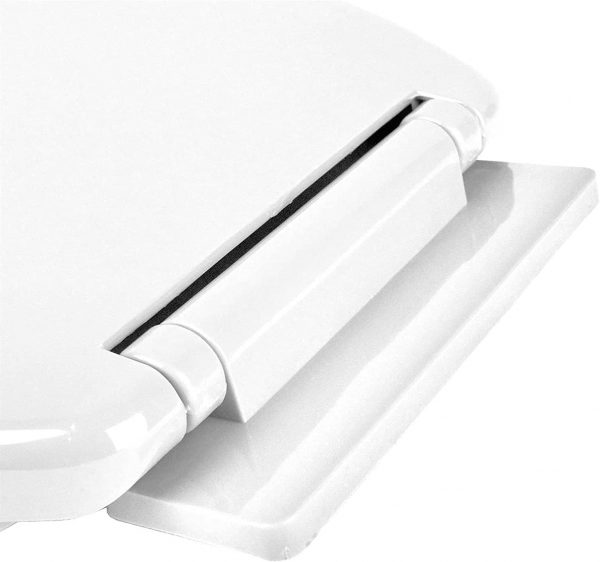 Soft Close Oval Toilet Seat White Loo Toilet Seat with Adjustable Hinges Standard O Shape Toilet Seat with Bottom Fixing by AAN - Image 2