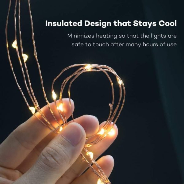 USB Powered Fairy LED Lights Indoor Decorative String Lights Waterproof Copper Wire Firefly Lights for Jars, Christmas Tree Decoration, Birthday Party and More Warm White (5M16Ft. 50 LEDs) [E - Image 8