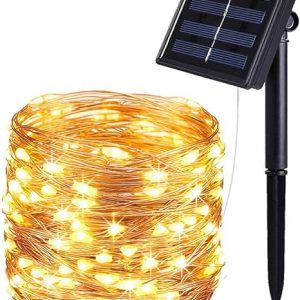 AAN Solar String Garden Lights, 50 LED Solar Fairy Lights, 5 Meter Solar Copper Wire Fairy String Lights,Auto onOff,Waterproof Lights for Patio,Garden,Home,Wedding,Party