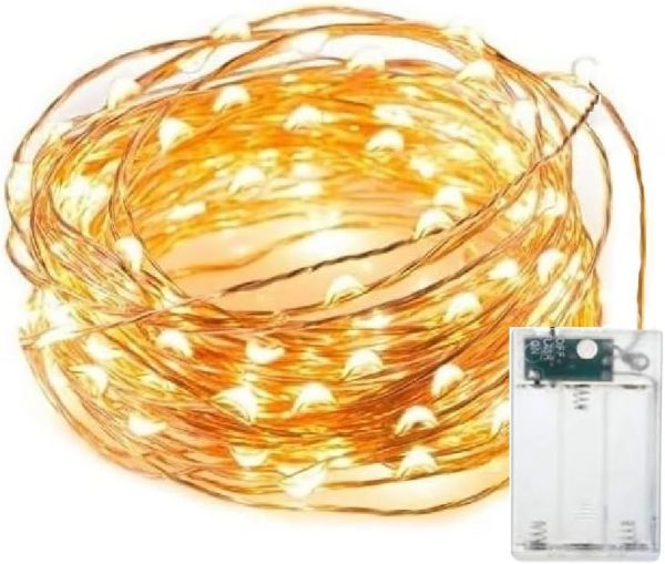 AAN Battery Operated 8 Modes LED Indoor/Outdoor Fairy String Lights Waterproof Copper Wire Firefly Lights for Jars, Christmas Tree, Birthday Party and More Warm White (10M 32 Ft. Pack of 1)