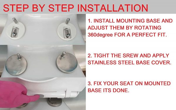 Soft Close Toilet Seat with Quick Release for Easy Cleaning Oval Toilet Seat Standard Size Toilet Seat Plastic Durable Loo Seat White Easy Installation with... - Image 6