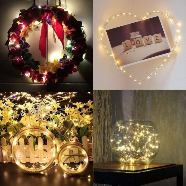 AAN Battery Operated 8 Modes LED Indoor/Outdoor Fairy String Lights Waterproof Copper Wire Firefly Lights for Jars, Christmas Tree, Birthday Party and More Warm White (10M 32 Ft. Pack of 1) - Image 5