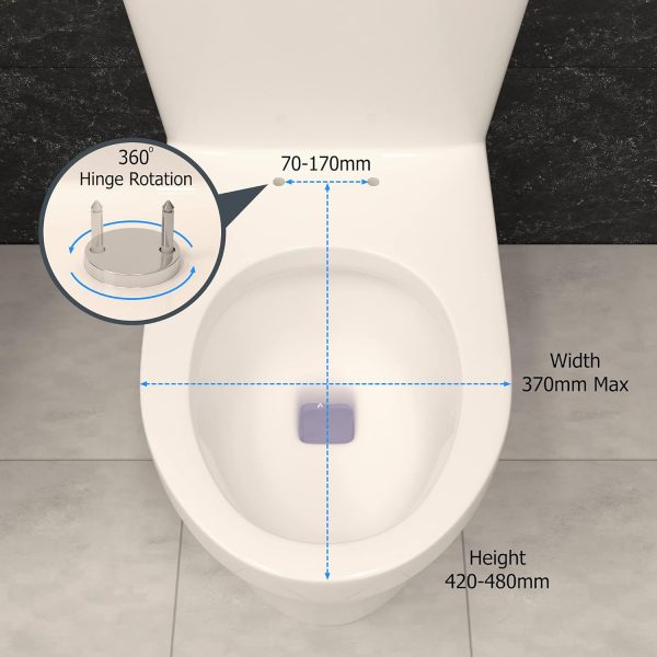 Soft Close Toilet Seat, Oval Toilet Seat, Quick-Release for Easy Cleaning, Standard Size Toilet Seat, Durable Toilet Seat, Comes with Dual Fitting (USE Top Or Bottom Fitting), by AAN® - Image 7