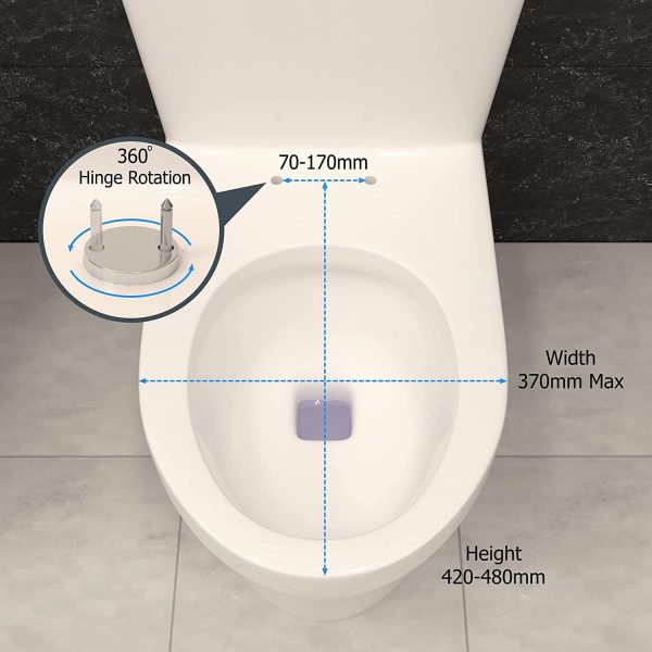 AAN® Family Toilet Seat with Removable Child Seat Slow-Close Quick-Release PP Material Easy Top and Bottom Fixing Size460mmX370mm - Image 4