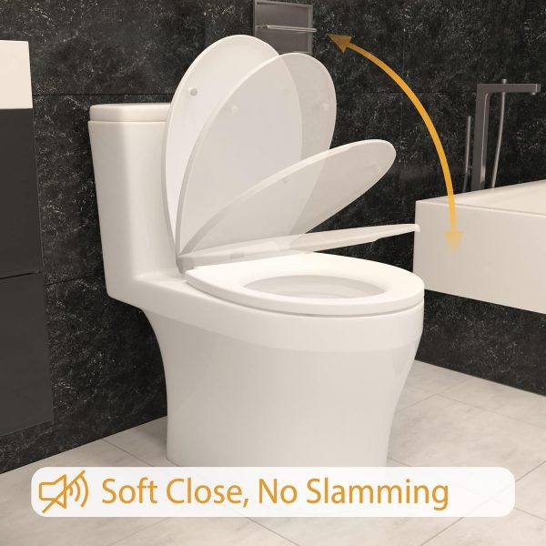 AAN® Family Toilet Seat with Removable Child Seat Slow-Close Quick-Release PP Material Easy Top and Bottom Fixing Size460mmX370mm - Image 2