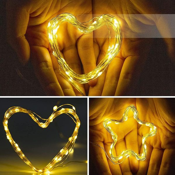 USB Powered Fairy LED Lights Indoor Decorative String Lights Waterproof Copper Wire Firefly Lights for Jars, Christmas Tree Decoration, Birthday Party and More Warm White (5M16Ft. 50 LEDs) [E - Image 2