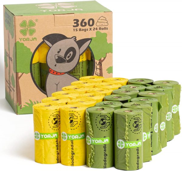 YORJA Dog Poo Bags, 360 Pet Poop Bags, Extra Thick and Strong 100% Leak-Proof Biodegradable Waste Bags - Image 2