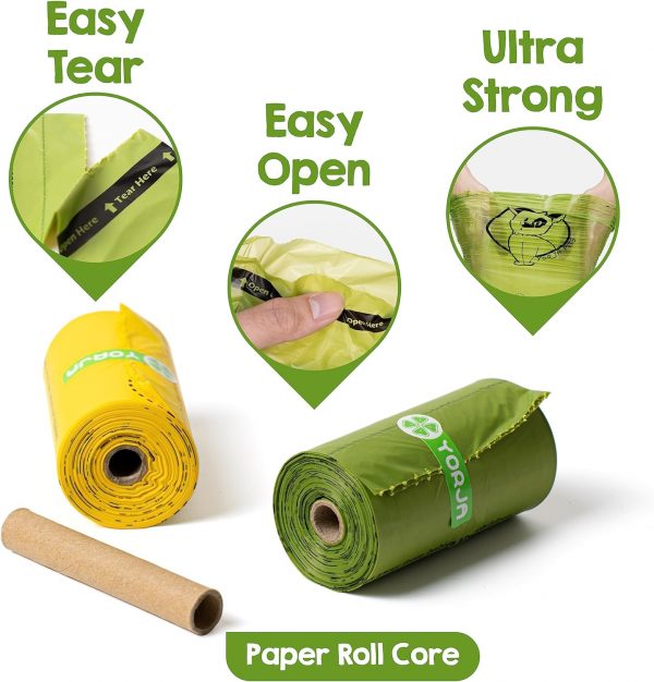 YORJA Dog Poo Bags, 360 Pet Poop Bags, Extra Thick and Strong 100% Leak-Proof Biodegradable Waste Bags - Image 8