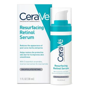 CeraVe Retinol Serum for Post-Acne Marks and Skin Texture  Pore Refining, Resurfacing, Brightening Facial Serum with Retinol and Niacinamide  Fragrance Free, Paraben Free & Non-Comedogenic 1 Oz