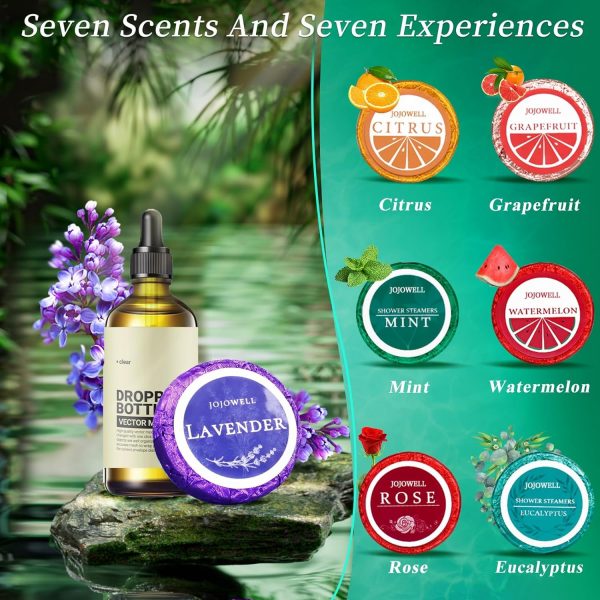 JoJowell Shower Steamers Aromatherapy - 21Pcs Shower Bombs Birthday Gifts for Women Essential Oil, Nasal Relief, Self Care, Mothers Day Gifts for Wife Mom from Daughter, Gifts for Her - Image 3