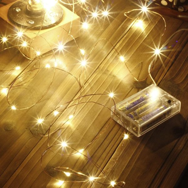 AAN LED Fairy Lights Battery Operated 8 Modes 100 LEDs 10M/32Ft. String Lights Copper Wire Waterproof for Jars, Christmas Tree, Outdoor/Indoor Decor, Wedding Party Bedroom Decor, Warm White - Image 6